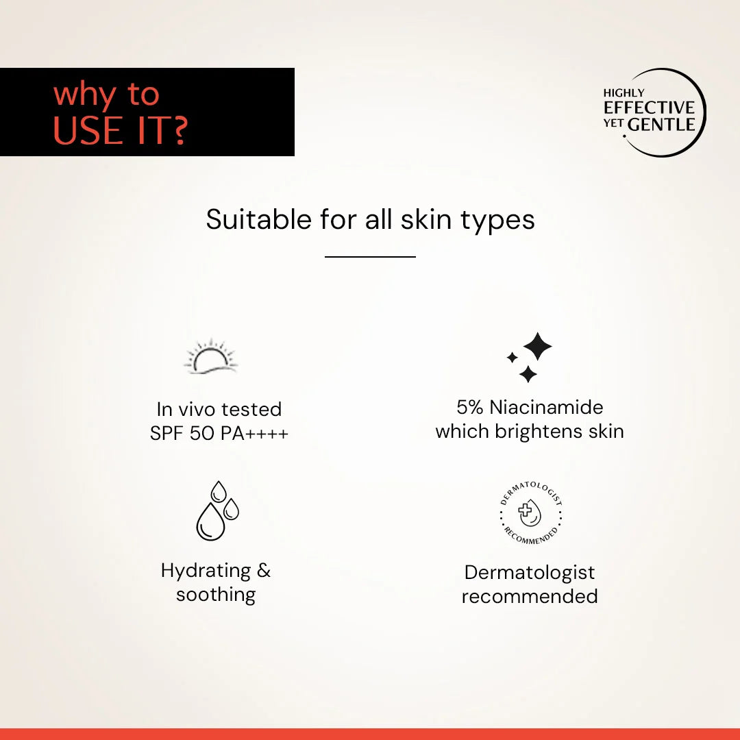 Fluid Brightening Sunscreen SPF 50 PA++++ | 5% Niacinamide | In Vivo Tested | All Skin Types