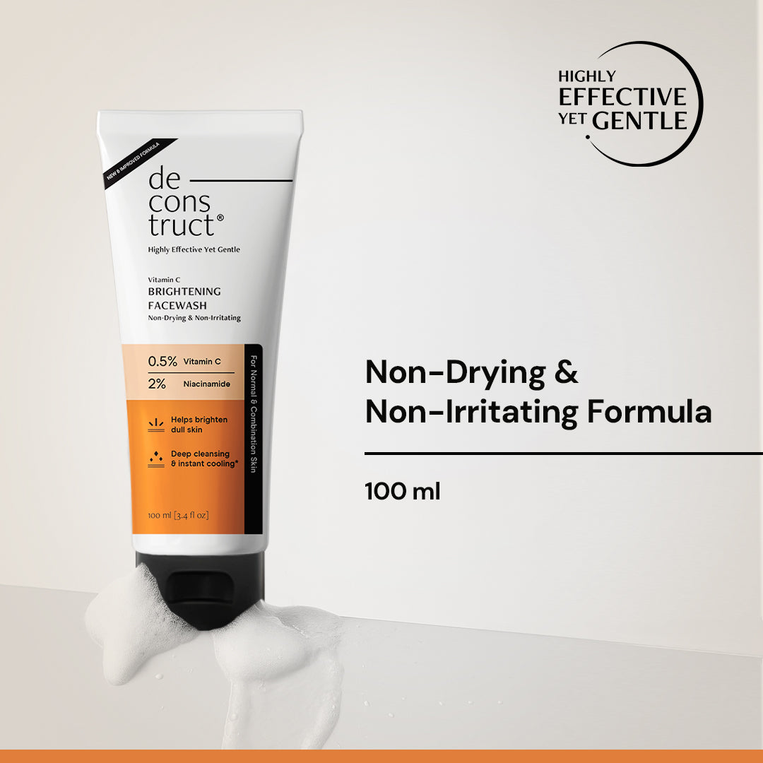 Vitamin C Brightening Face Wash – 0.5% Vitamin C + 2% Niacinamide | Brightens Dull Skin & Reduce dark spots | Non-Drying & Non - Irritating Formula