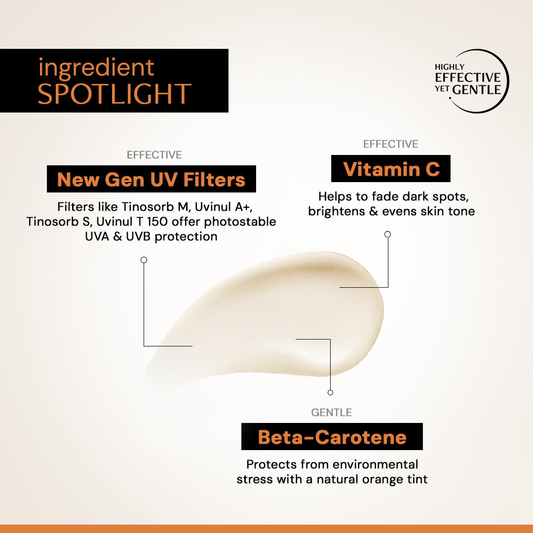 5% Vitamin C Gel Sunscreen for Oily Skin - SPF 50 PA++++ | Brightens skin tone | Photostable Sunscreen with 4 New Gen UV Filters | Long Lasting | Lightweight | In-Vivo Tested