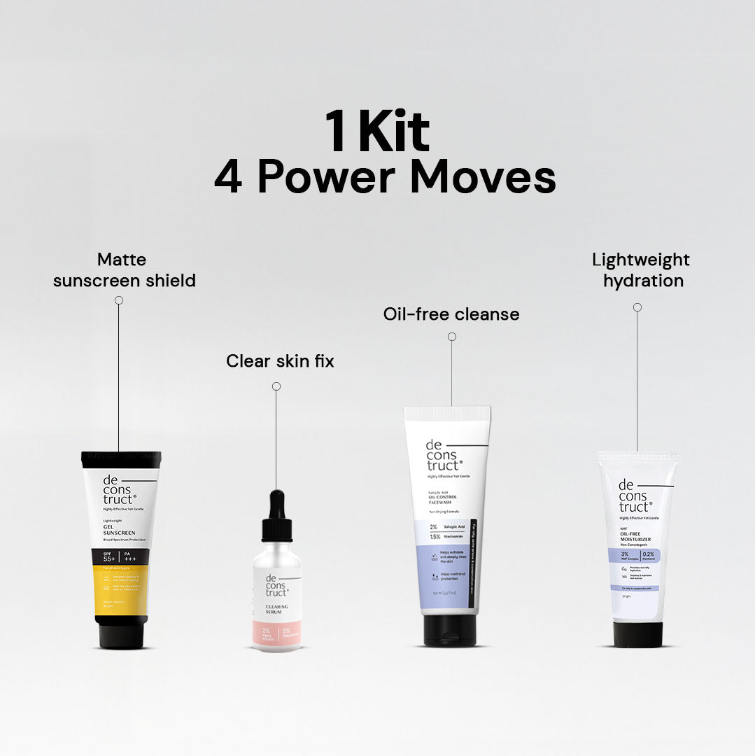 Anti-Acne Skincare Routine Kit for Oily Skin | Dermat Recommended Bestseller