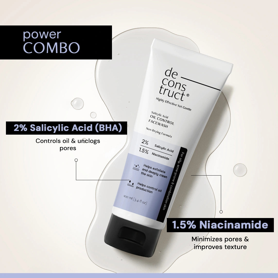 Salicylic Acid Oil Control Face Wash | 2% Salicylic acid + 1.5% Niacinamide | Non-drying & Cooling