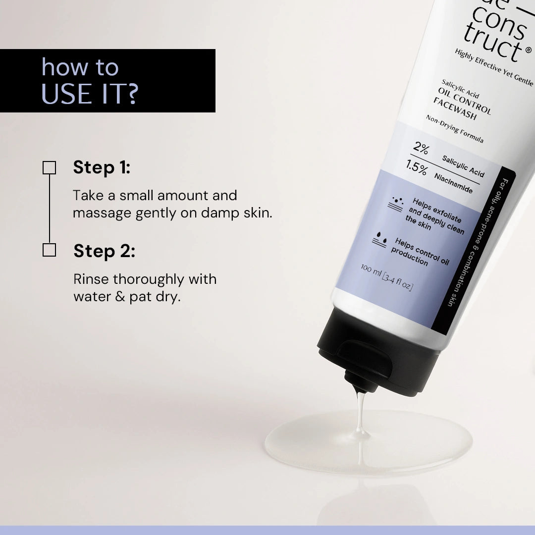 Salicylic Acid Oil Control Face Wash | 2% Salicylic acid + 1.5% Niacinamide | Non-drying & Cooling