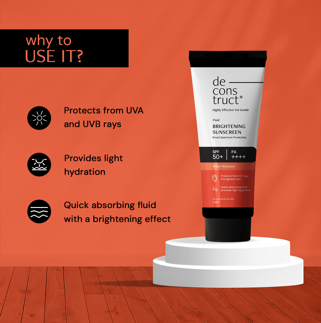 Fluid Brightening Sunscreen for Dry Skin - SPF 50+ | 8 hours long lasting Sunscreen