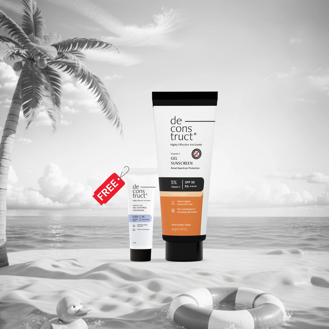 5% Vitamin C Gel Sunscreen for Oily Skin - SPF 50 PA++++ | Brightens skin tone | Photostable Sunscreen with 4 New Gen UV Filters | Long Lasting | Lightweight | In-Vivo Tested