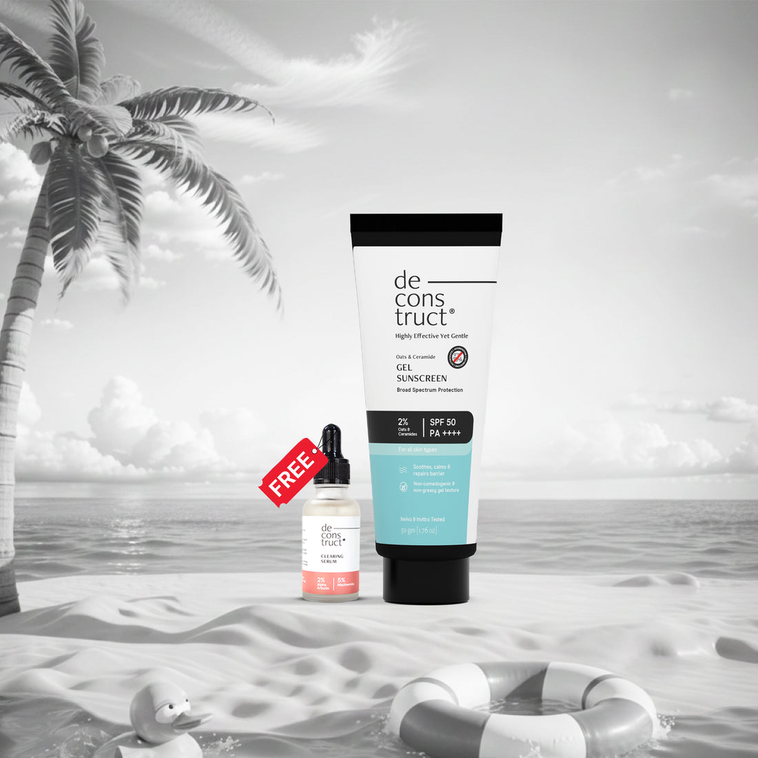 Oats and Ceramide Gel Sunscreen for Sensitive Skin - SPF 50 PA++++ | Barrier Repair & Soothing Care | Photostable Sunscreen with 4 New Gen UV Filters | Long Lasting | In-Vivo Tested