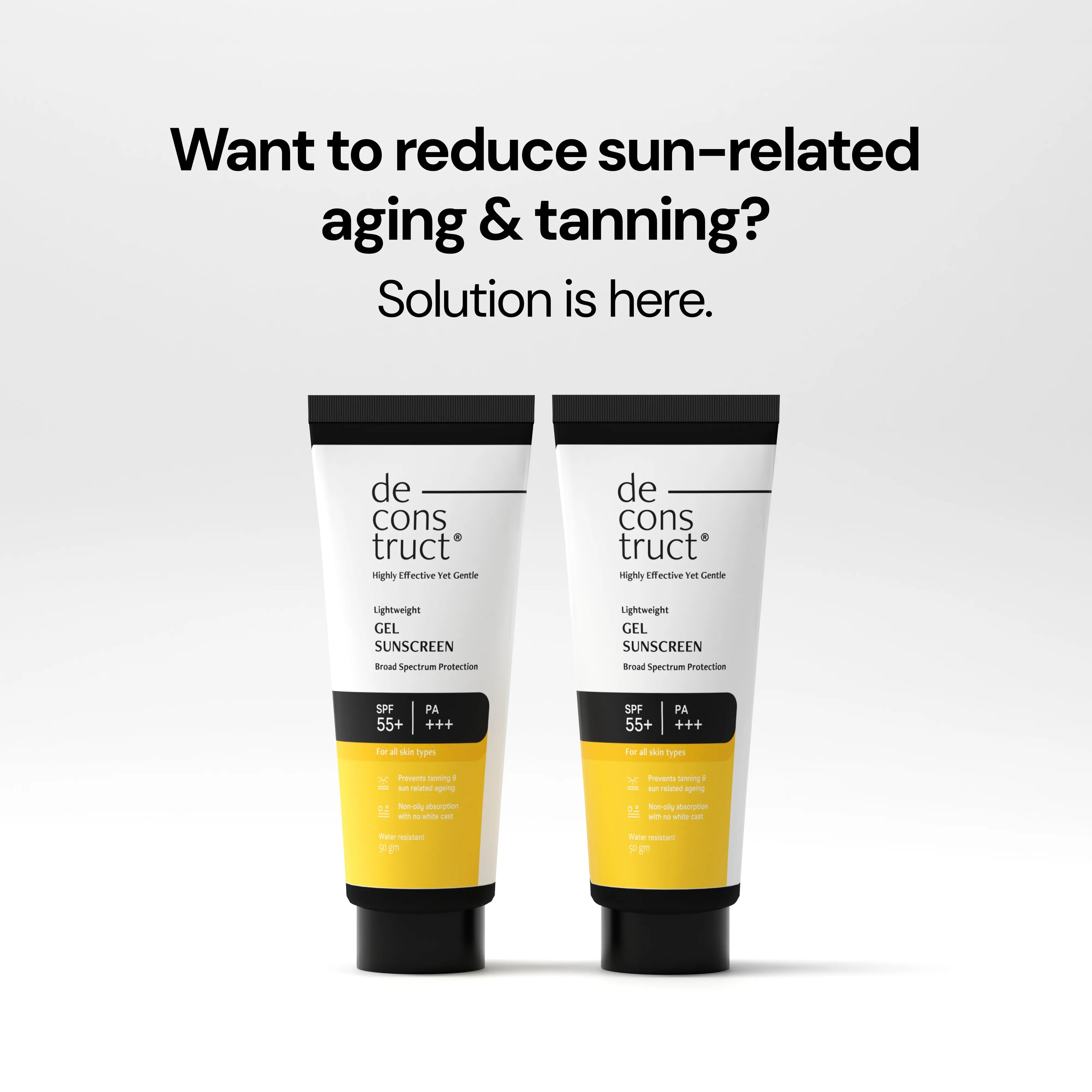 Gel Sunscreen SPF 50 PA++++ for Oily Skin(Pack of 2) | 100% Photostable | 4 New Gen UV Filters | Lightweight & Non-Greasy