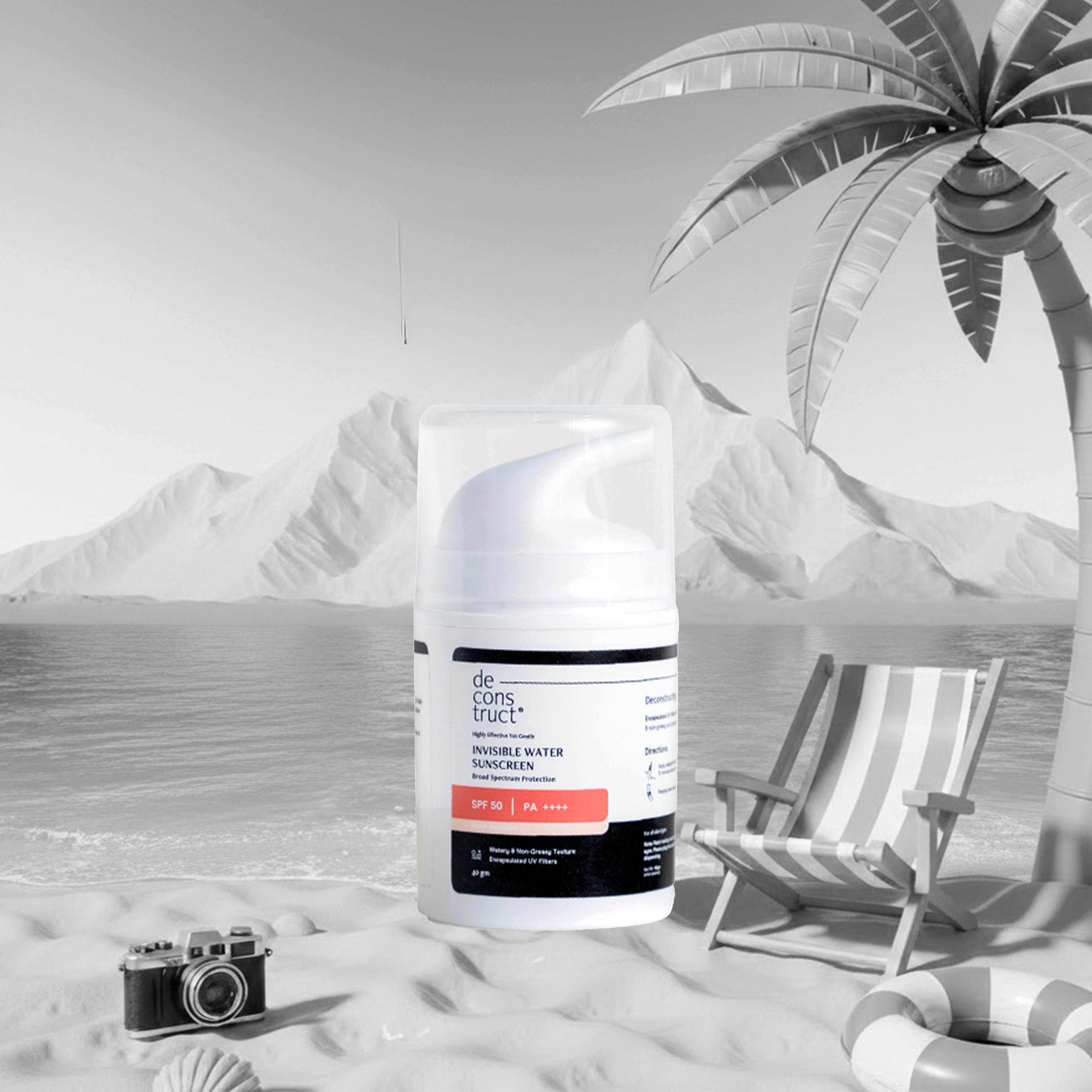 Invisible Water Sunscreen SPF 50 PA+++ | Instant Cooling & Freshness | Upto 80 Min Water-Resistant