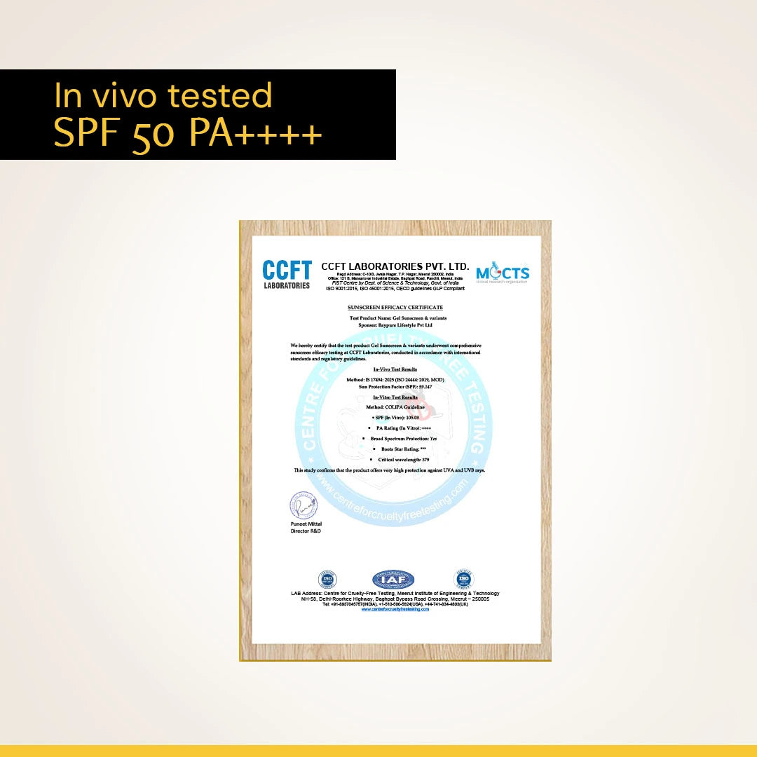 Gel Sunscreen for Oily Skin - SPF 50 PA++++ | 100% Photostable Sunscreen with 4 New Gen UV Filters | Long Lasting | Lightweight, Airy, Non-greasy | In-Vivo Tested