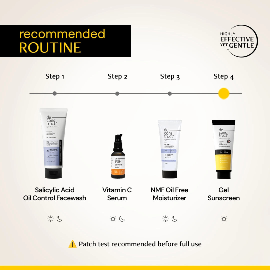 Gel Sunscreen for Oily Skin - SPF 50 PA++++ | 100% Photostable Sunscreen with 4 New Gen UV Filters | Long Lasting | Lightweight, Airy, Non-greasy | In-Vivo Tested