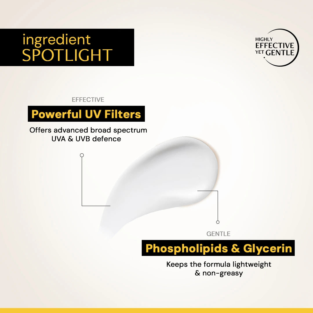 Gel Sunscreen for Oily Skin - SPF 55+ and PA+++ | Lightweight, Non - greasy Water Resistant | In-Vivo Tested (50 Gms)