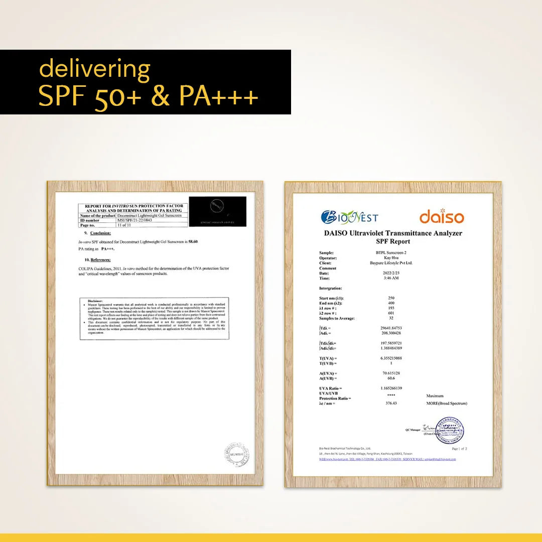 Gel Sunscreen for Oily Skin - SPF 55+ and PA+++ | Lightweight, Non - greasy Water Resistant | In-Vivo Tested (50 Gms)