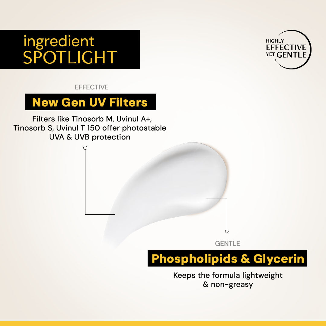 Gel Sunscreen for Oily Skin - SPF 50 PA++++ | 100% Photostable Sunscreen with 4 New Gen UV Filters | Long Lasting | Lightweight, Airy, Non-greasy | In-Vivo Tested (80 Gms)