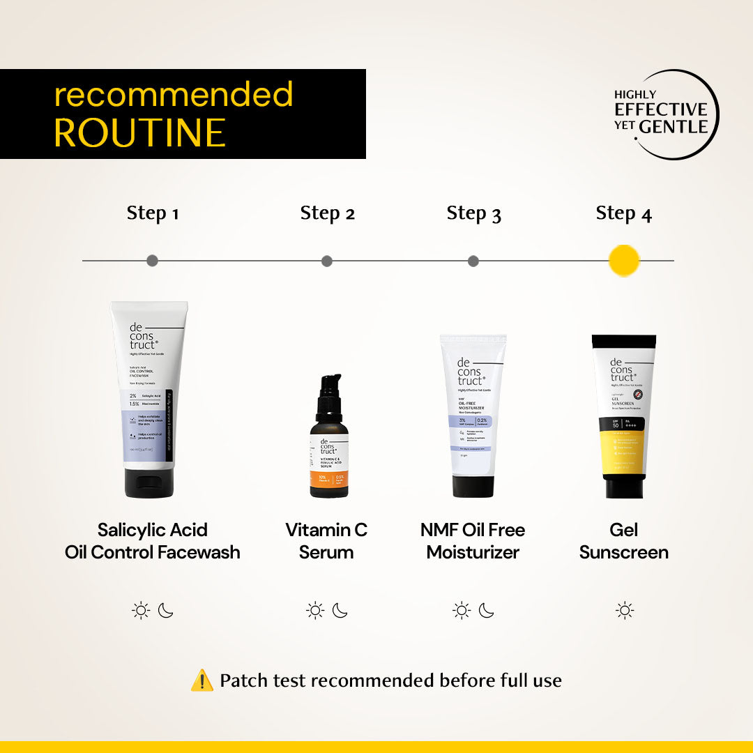 Gel Sunscreen for Oily Skin - SPF 50 PA++++ | 100% Photostable Sunscreen with 4 New Gen UV Filters | Long Lasting | Lightweight, Airy, Non-greasy | In-Vivo Tested (80 Gms)