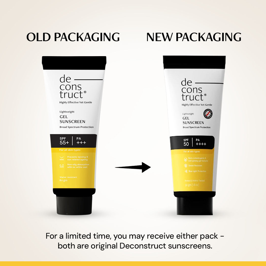 Gel Sunscreen for Oily Skin - SPF 50 PA++++ | 100% Photostable Sunscreen with 4 New Gen UV Filters | Long Lasting | Lightweight, Airy, Non-greasy | In-Vivo Tested (80 Gms)