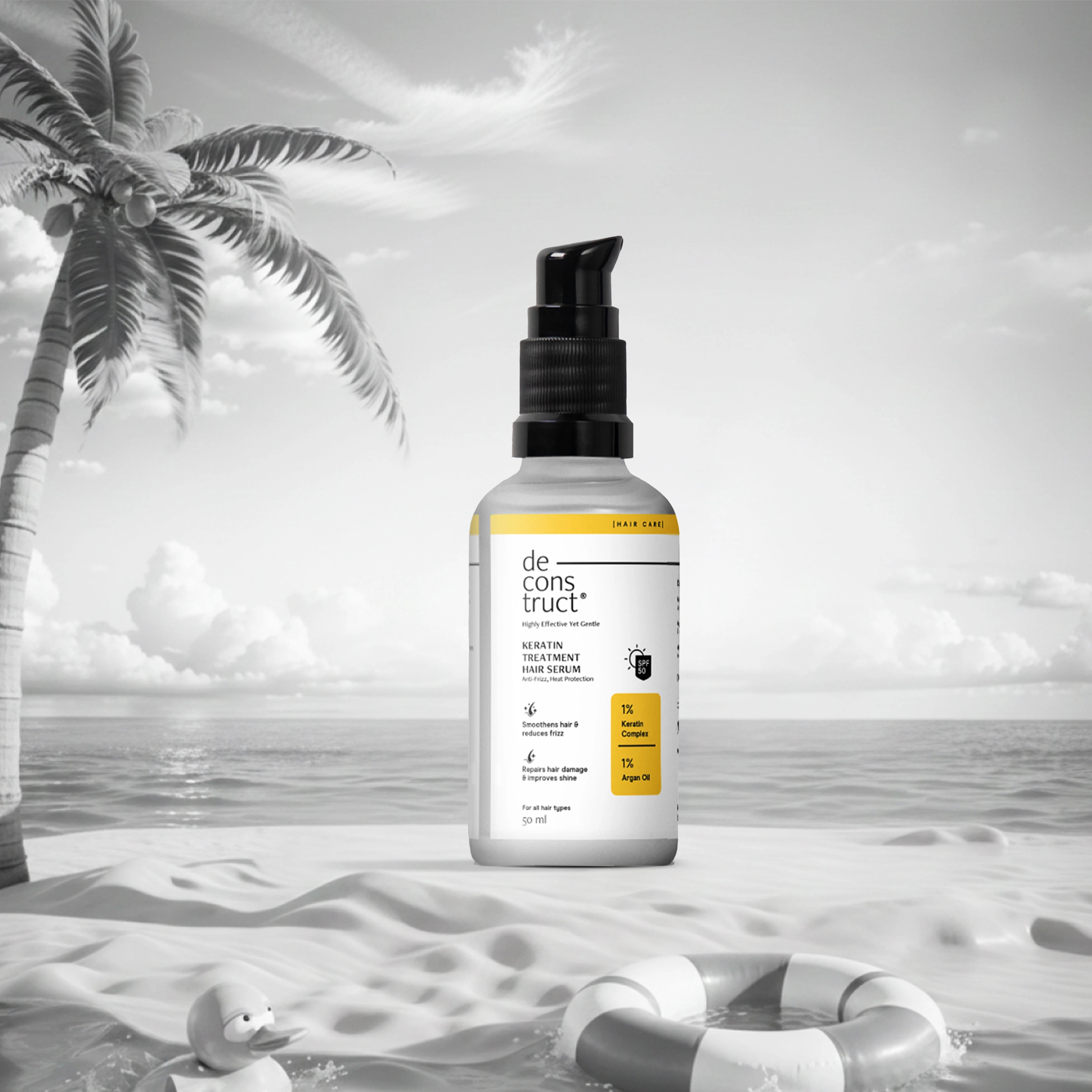 Keratin Treatment Hair Serum with SPF 50 - 1% Keratin Complex + 1% Argan Oil + 2 % Macadamia Oil