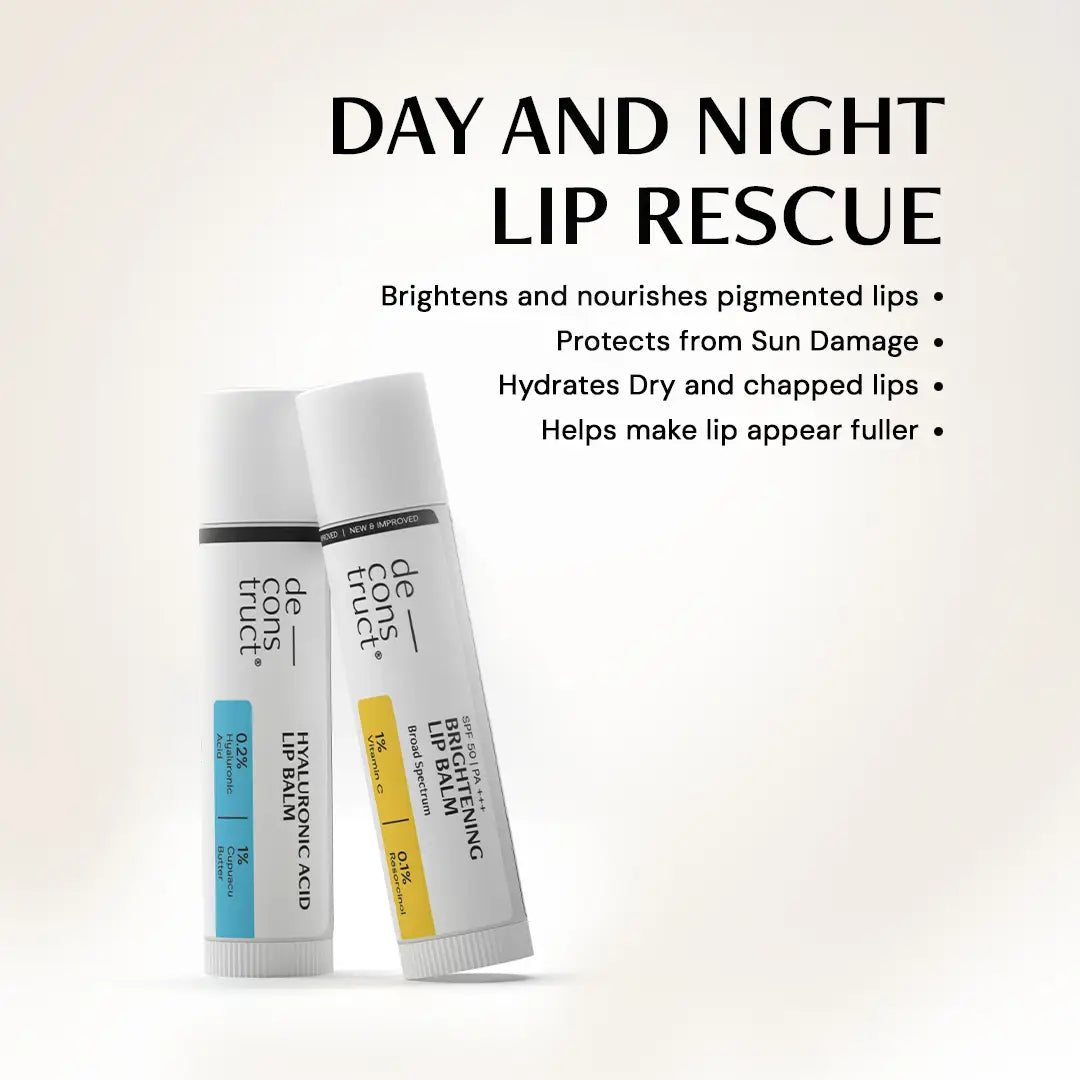 Day & Night Lip Care Duo | Brightening Lip Balm + Hyaluronic Acid Lip Balm