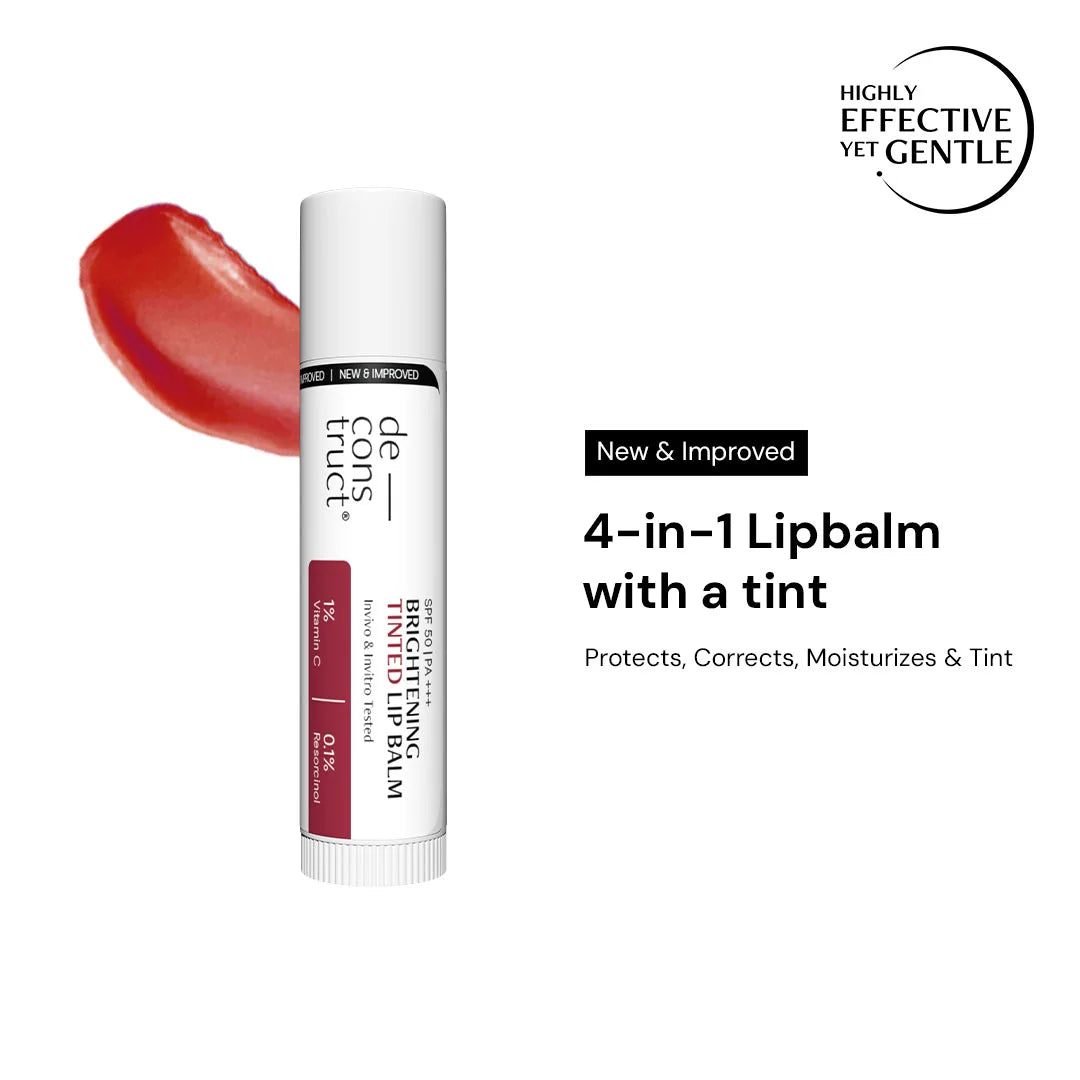 Brightening Tinted Lip Balm With SPF 50 For Dark Lips with 1% Vitamin C & 0.1 Resorcinol (Pack of 2)