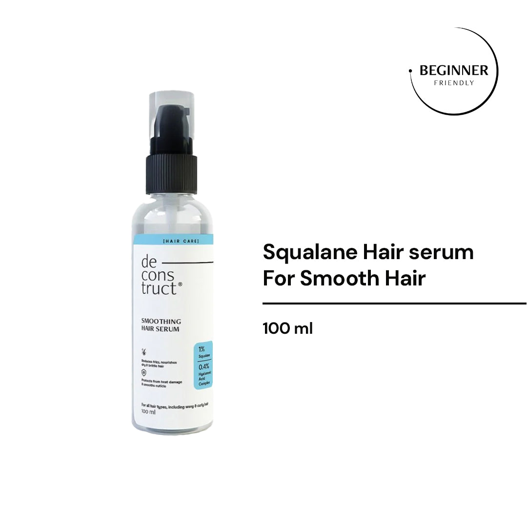 Smoothing Hair Serum - 1 % Squalane + 0.4 % Hyaluronic Acid Complex | Hair serum for Frizzy Hair
