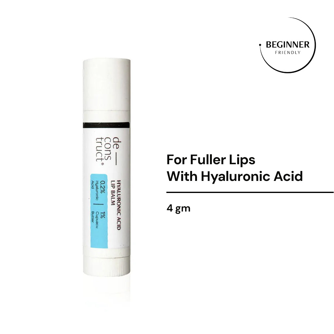 Hyaluronic Acid Lip Balm- 0.2% Hyaluronic Acid + 1% Cupuacu Butter (Pack of 2)