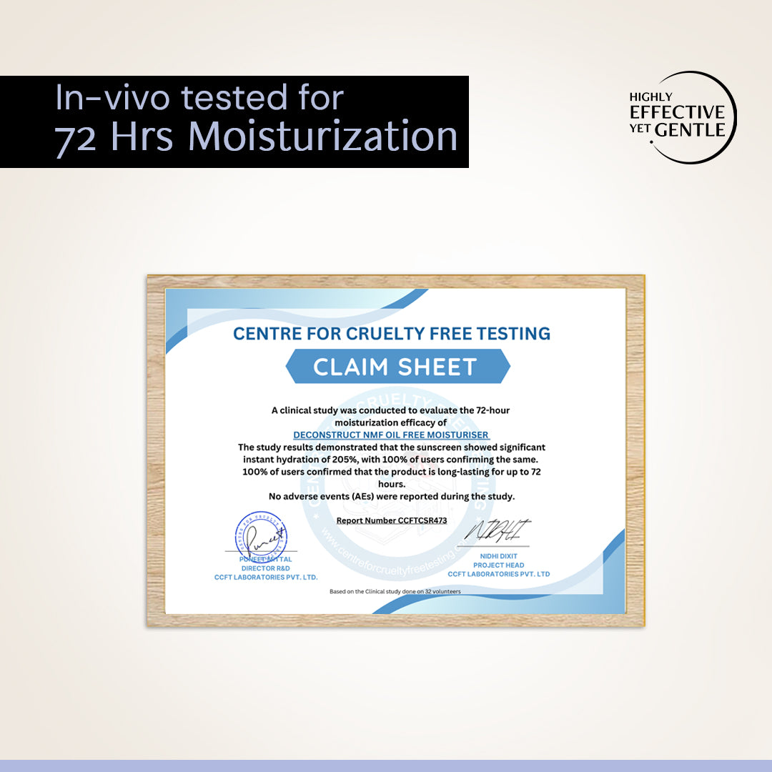 Oil-Free Moisturizer for Oily Skin - 3% NMF Complex + 0.2% Panthenol | Non Sticky, Fast absorbing | 72 Hr Hydration