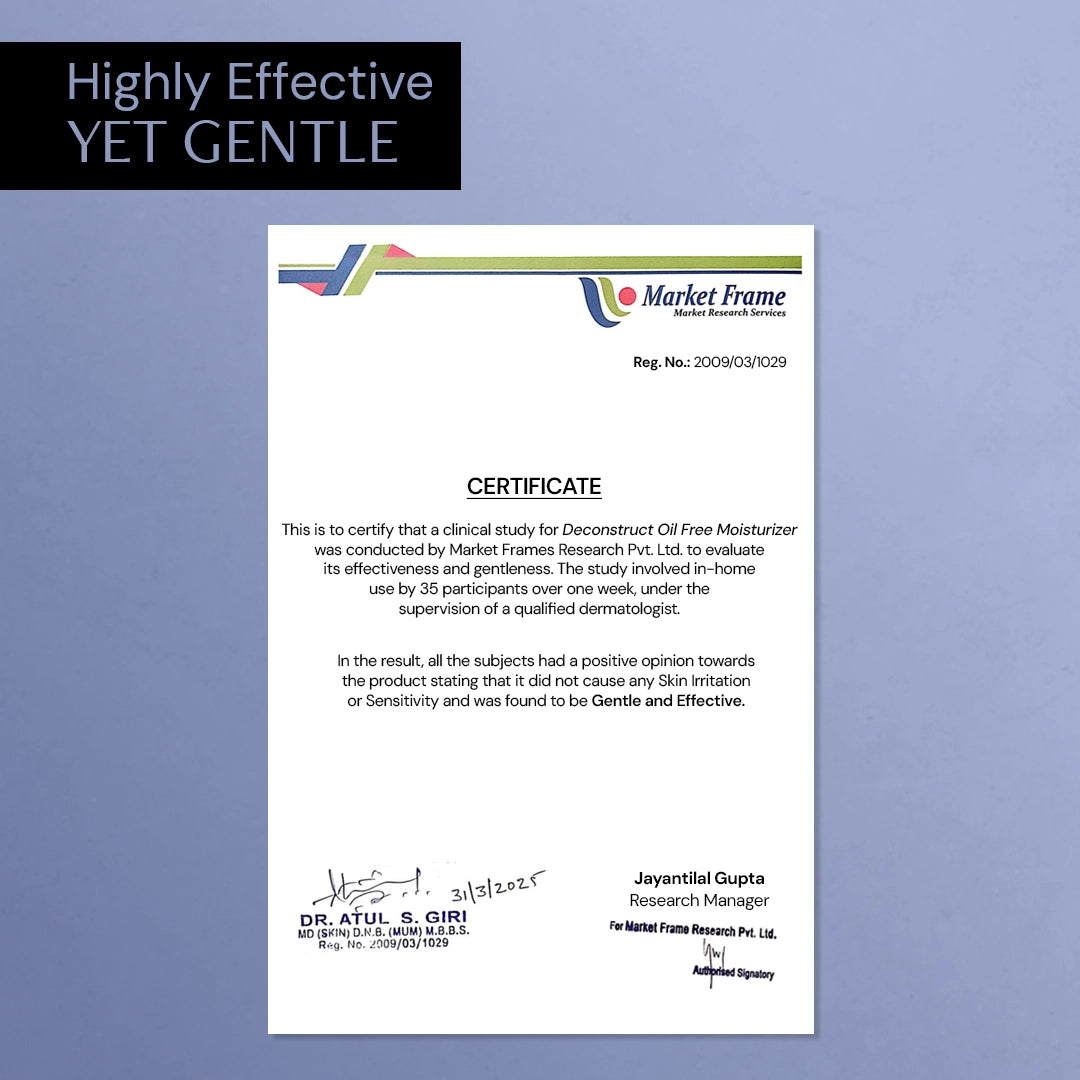 Oil-Free Moisturizer for Oily Skin - 3% NMF Complex + 0.2% Panthenol | Non Sticky, Fast absorbing | 72 Hr Hydration