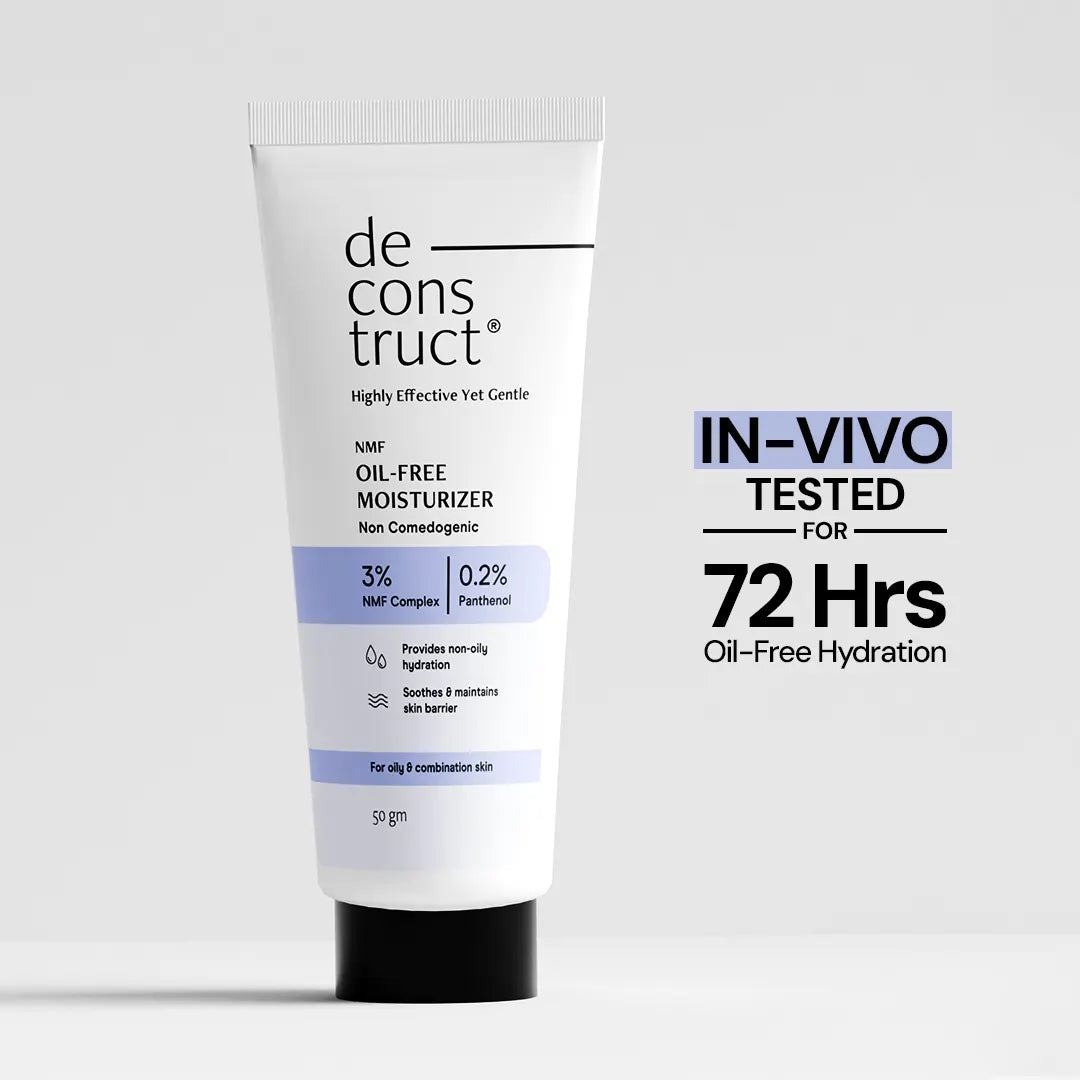 Oil-Free Moisturizer for Oily Skin - 3% NMF Complex + 0.2% Panthenol | Non Sticky, Fast absorbing | 72 Hr Hydration
