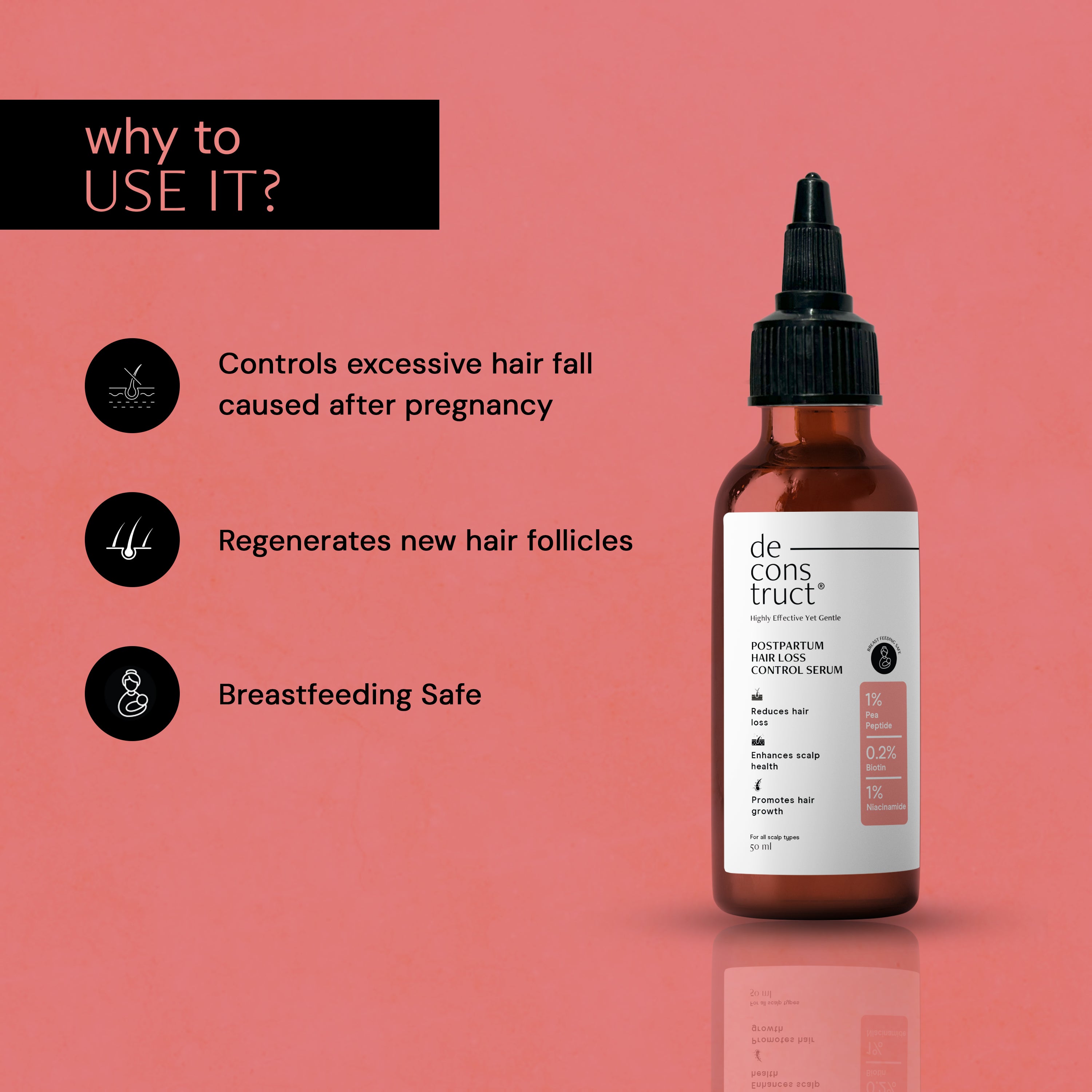 Postpartum Hair Loss Control Serum with Pea Peptide & Biotin