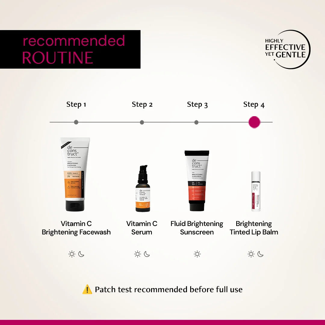 Brightening Tinted Lip Balm With SPF 50 For Dark Lips with 1% Vitamin C & 0.1 Resorcinol (Pack of 2)