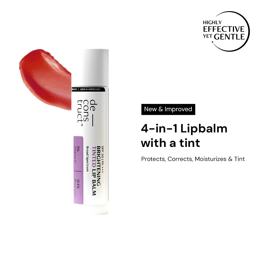 Brightening Tinted Lip Balm With SPF 50 For Dark Lips with 1% Vitamin C & 0.1 Resorcinol (Pack of 2)