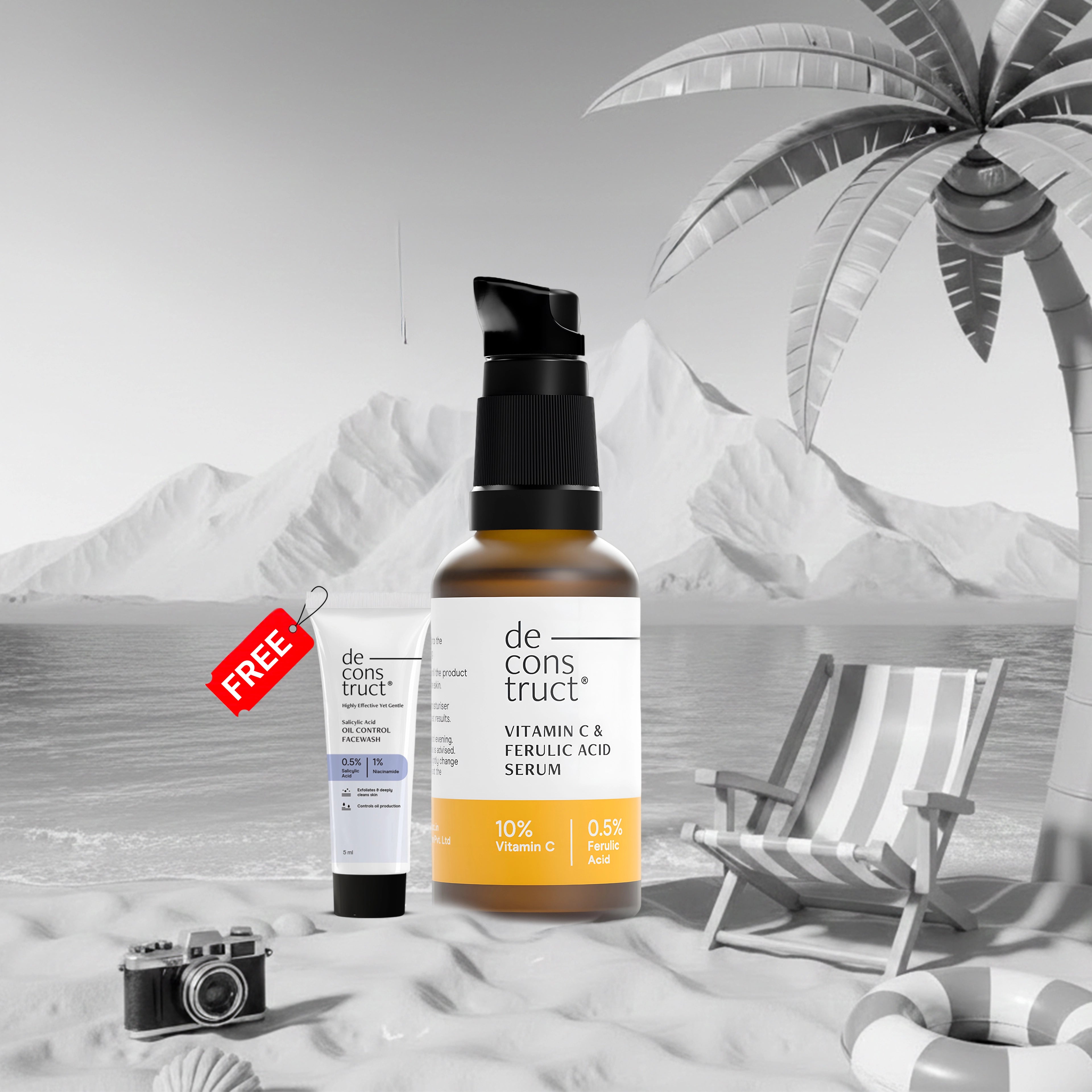 10% Vitamin C Serum for Glowing Skin | Clinically Tested, Non-Irritating| Brightens & Evens Tone | For Oily Skin