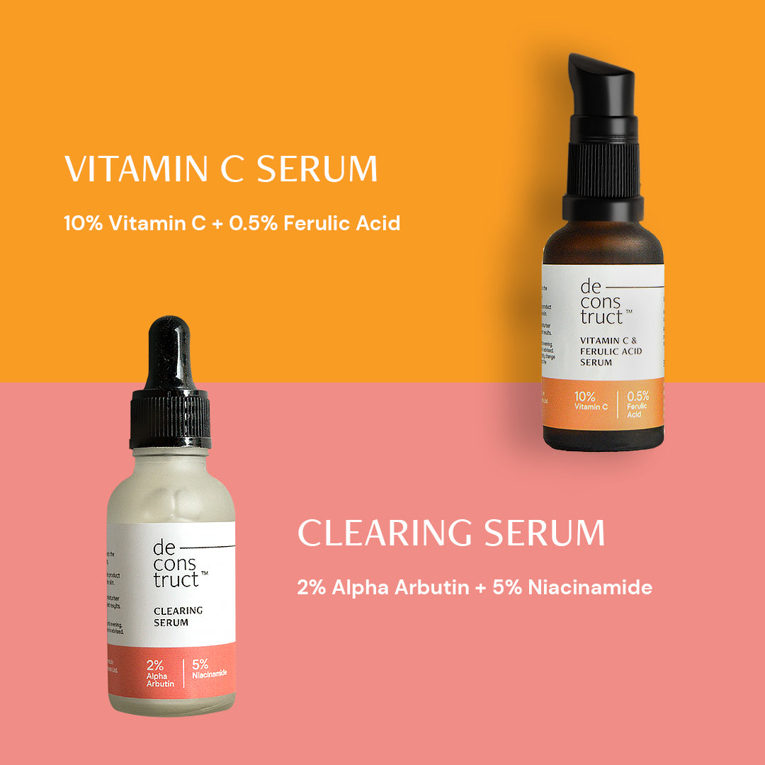 Skin Brightening Duo - Vitamin C & Ferulic Acid Serum + Clearing Serum