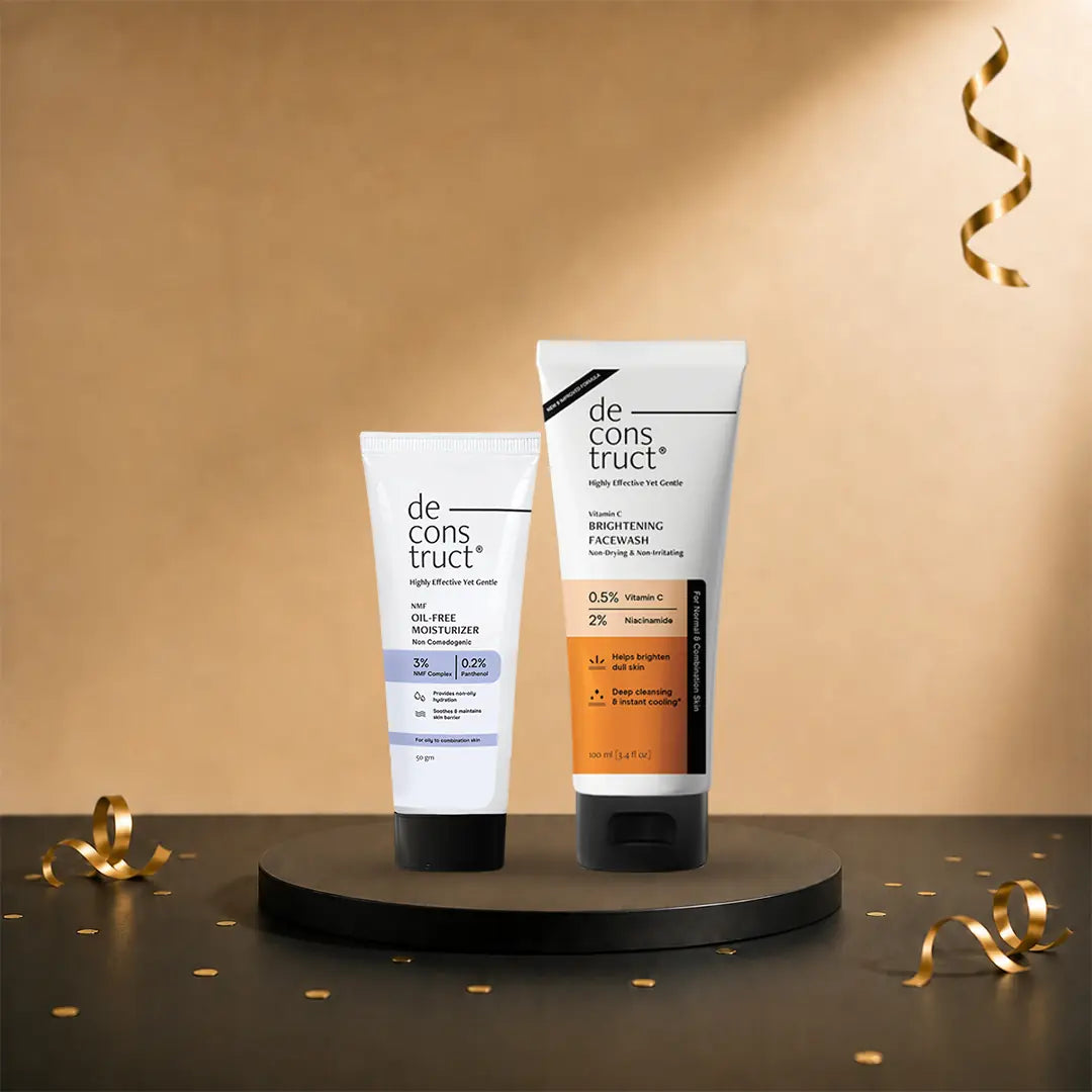 Vitamin C Brightening Face Wash + Oil-Free NMF Moisturiser | Hydration + Brightening Duo for Oily Skin