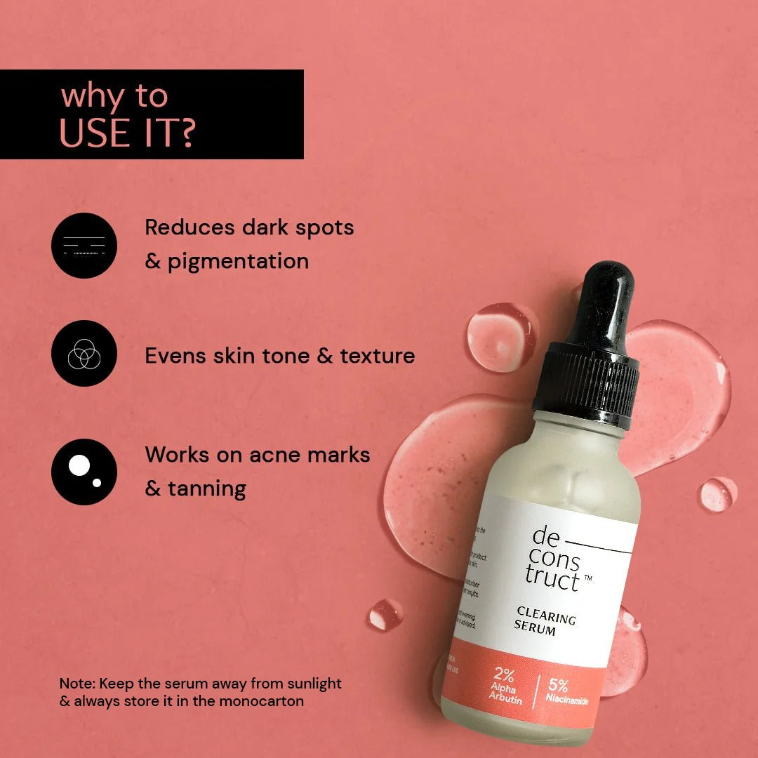 Multi-Benefit Clearing Niacinamide Face Serum | Fades Dark Spots, Pigmentation, Tanning & Acne Marks