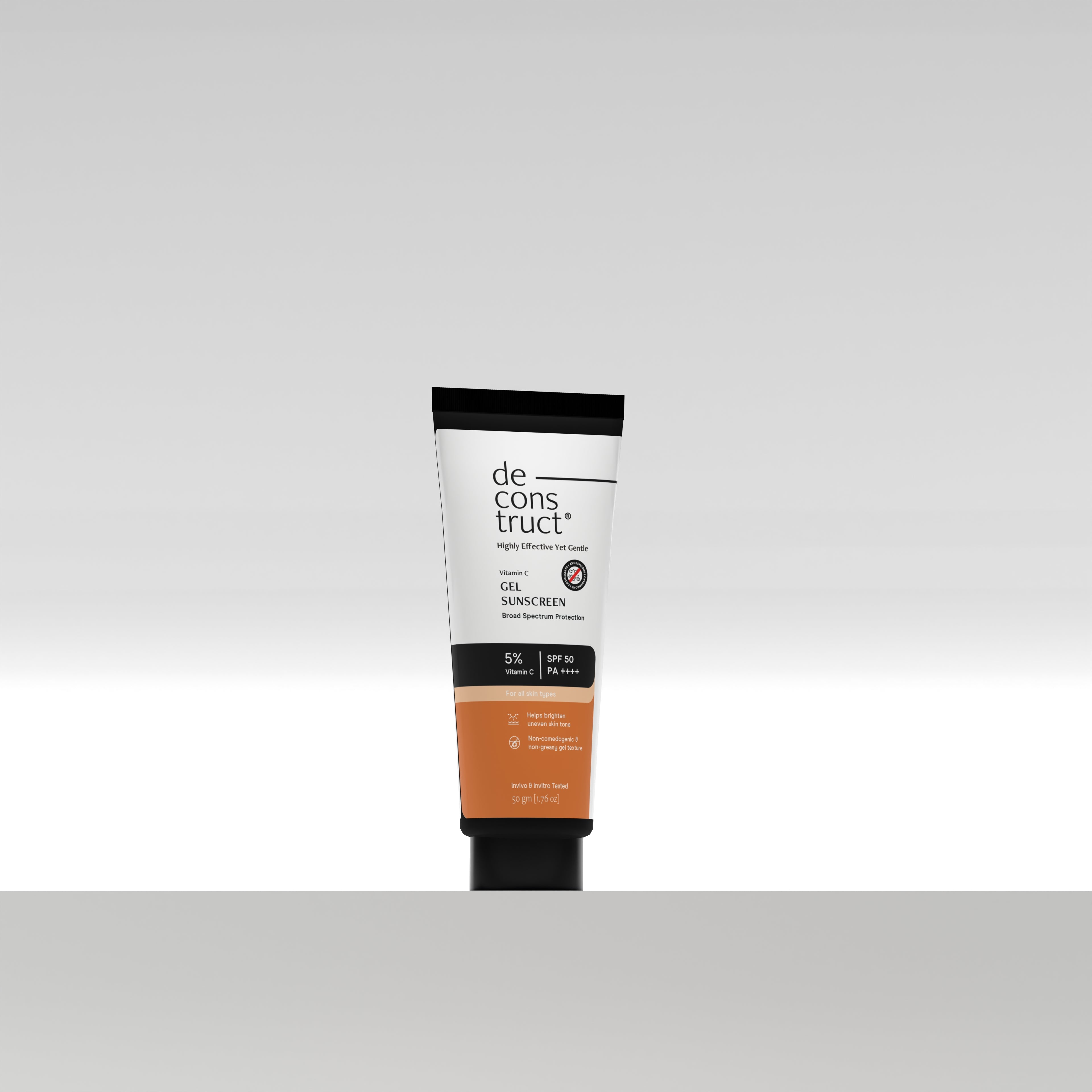 5% Vitamin C Gel Sunscreen for Oily Skin - SPF 50 PA++++ | Brightens skin tone | Photostable Sunscreen with 4 New Gen UV Filters | Long Lasting | Lightweight | In-Vivo Tested