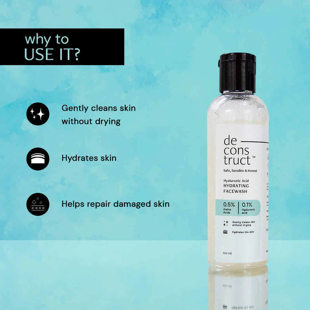 Hyaluronic Acid Hydrating Face Wash - 0.5% Amino Acids + 0.1% Hyaluronic acid