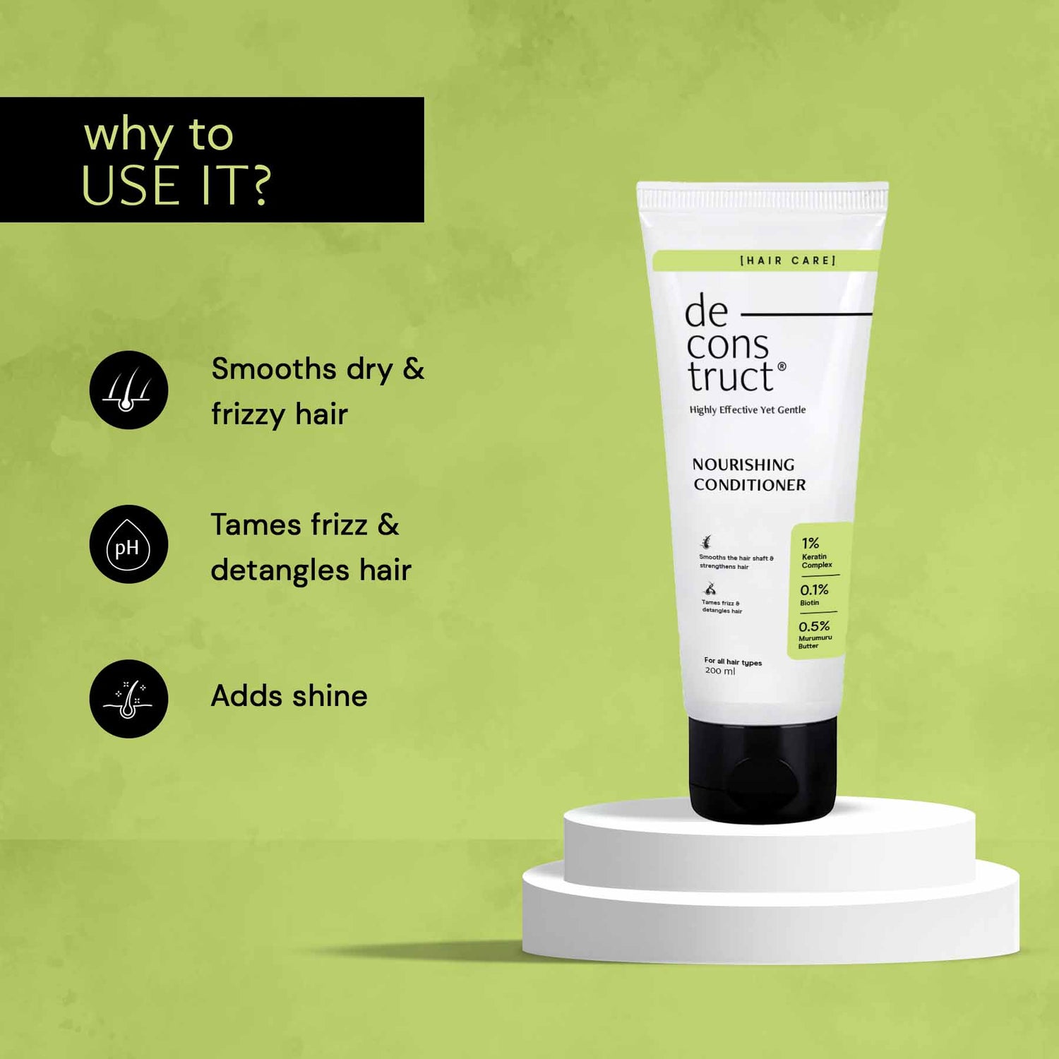 Nourishing Conditioner - 1% Keratin Complex + 0.1% Biotin + 0.5% Murumuru Butter