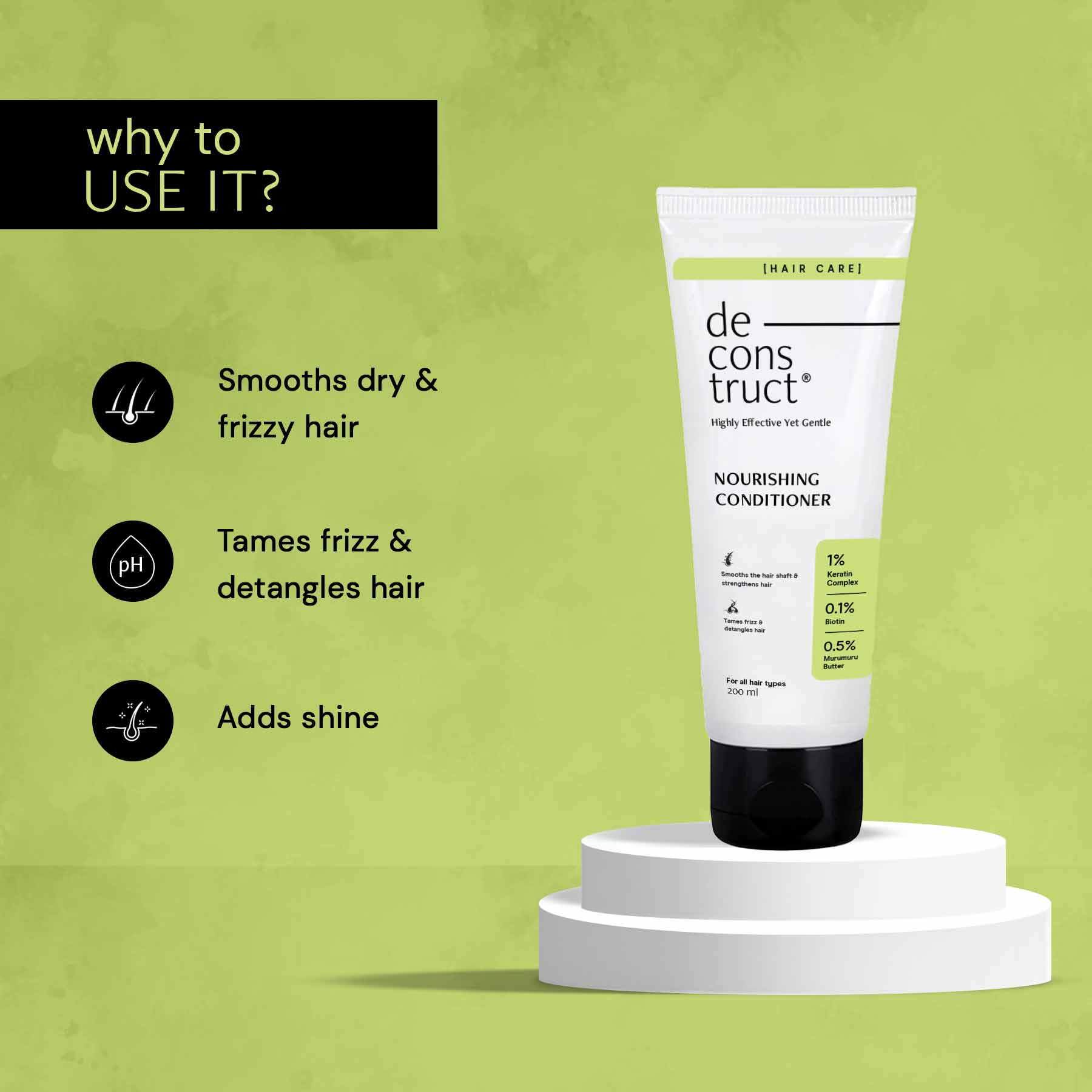 Nourishing Conditioner - 1% Keratin Complex + 0.1% Biotin + 0.5% Murumuru Butter