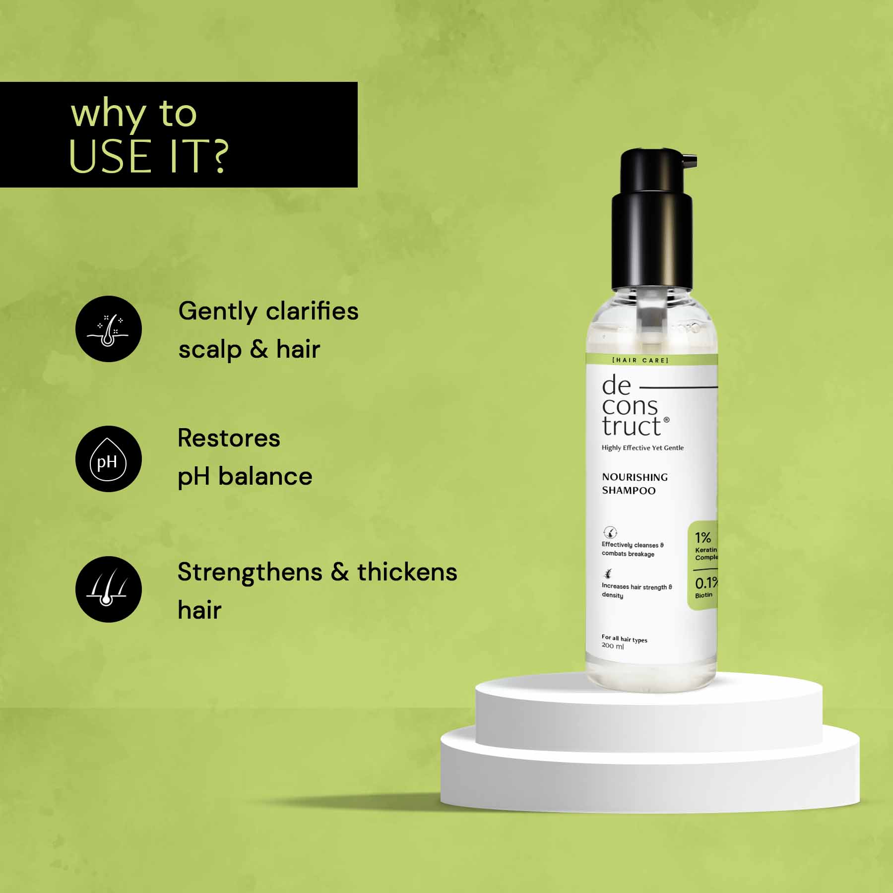 Nourishing Shampoo - 1% Keratin Complex + 0.1% Biotin