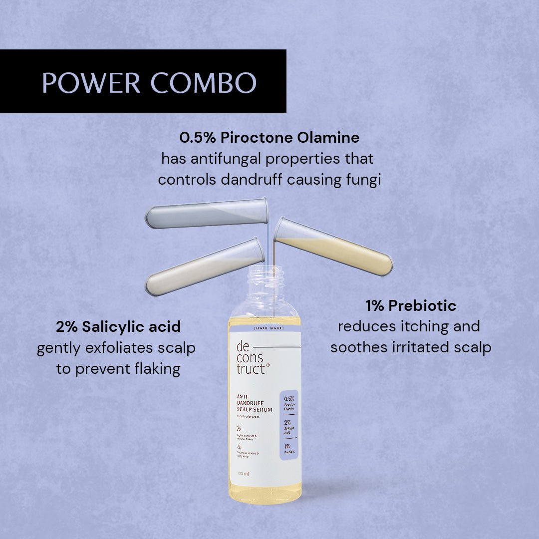 Anti Dandruff Serum for Scalp - 0.5% Piroctone Olamine + 2% Salicylic acid + 1% Prebiotic - thedeconstruct