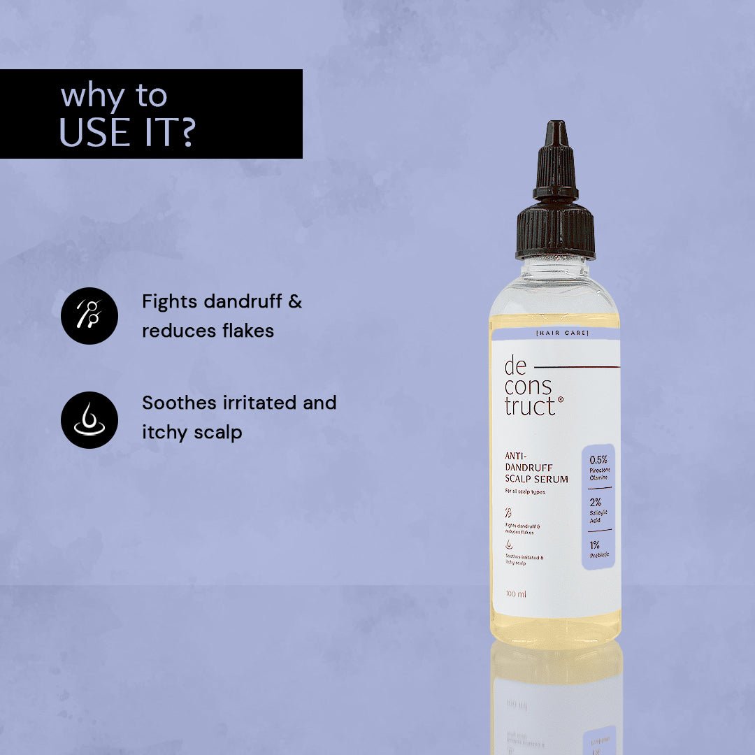Anti Dandruff Serum for Scalp - 0.5% Piroctone Olamine + 2% Salicylic acid + 1% Prebiotic - thedeconstruct
