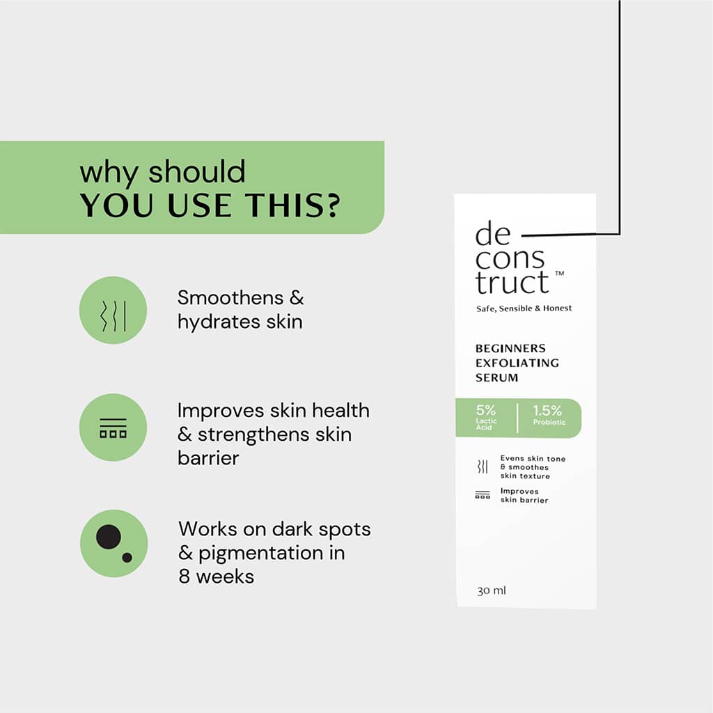 Beginners Exfoliating Serum - 5% Lactic Acid + 1.5% Probiotic - thedeconstruct