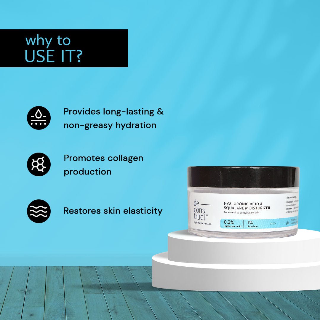 Hyaluronic Acid & Squalane Moisturizer - 0.2% Hyaluronic acid 1% Squalane - thedeconstruct