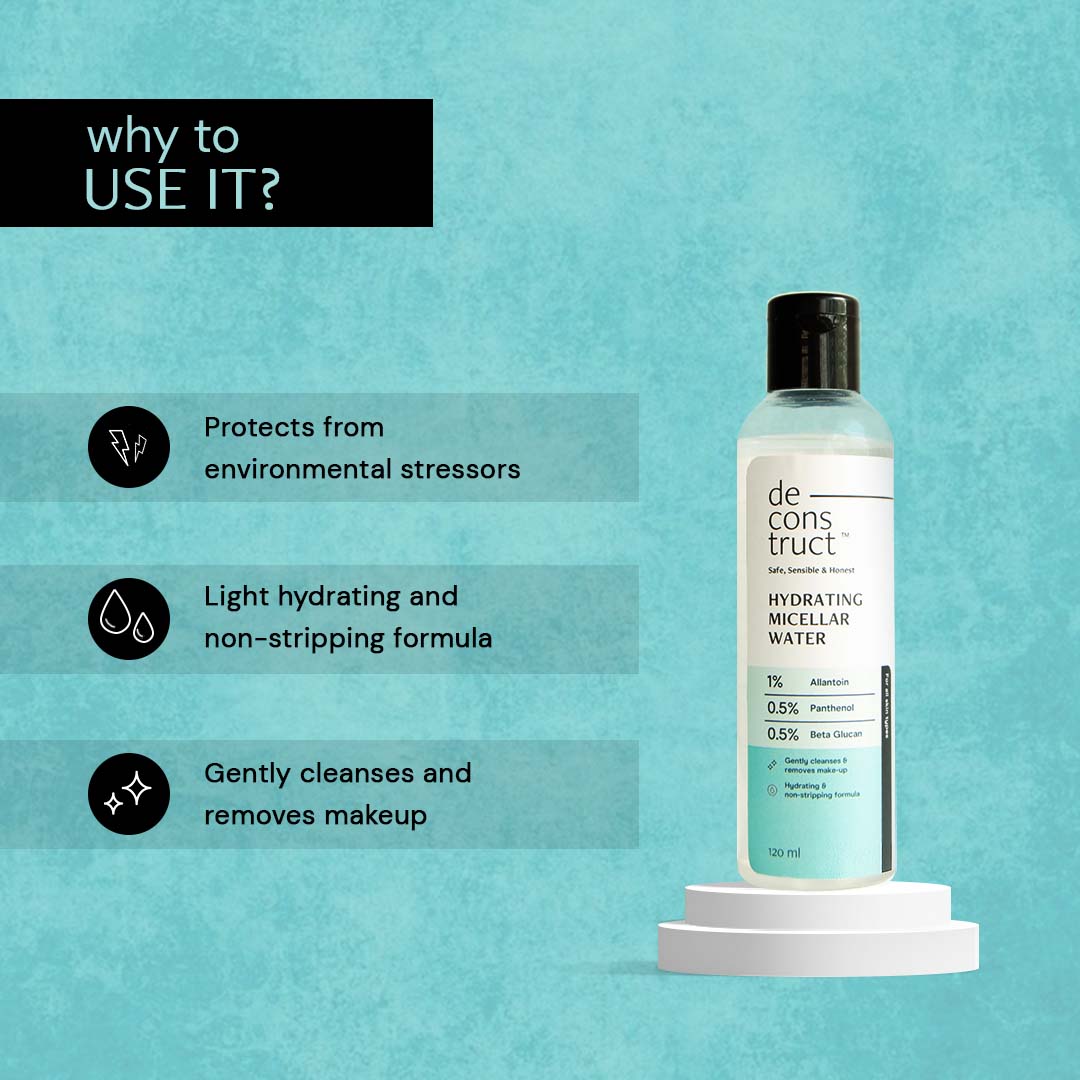 Hydrating micellar water - 1% Allantoin, 0.5% Panthenol, & 0.5% Beta glucan - thedeconstruct