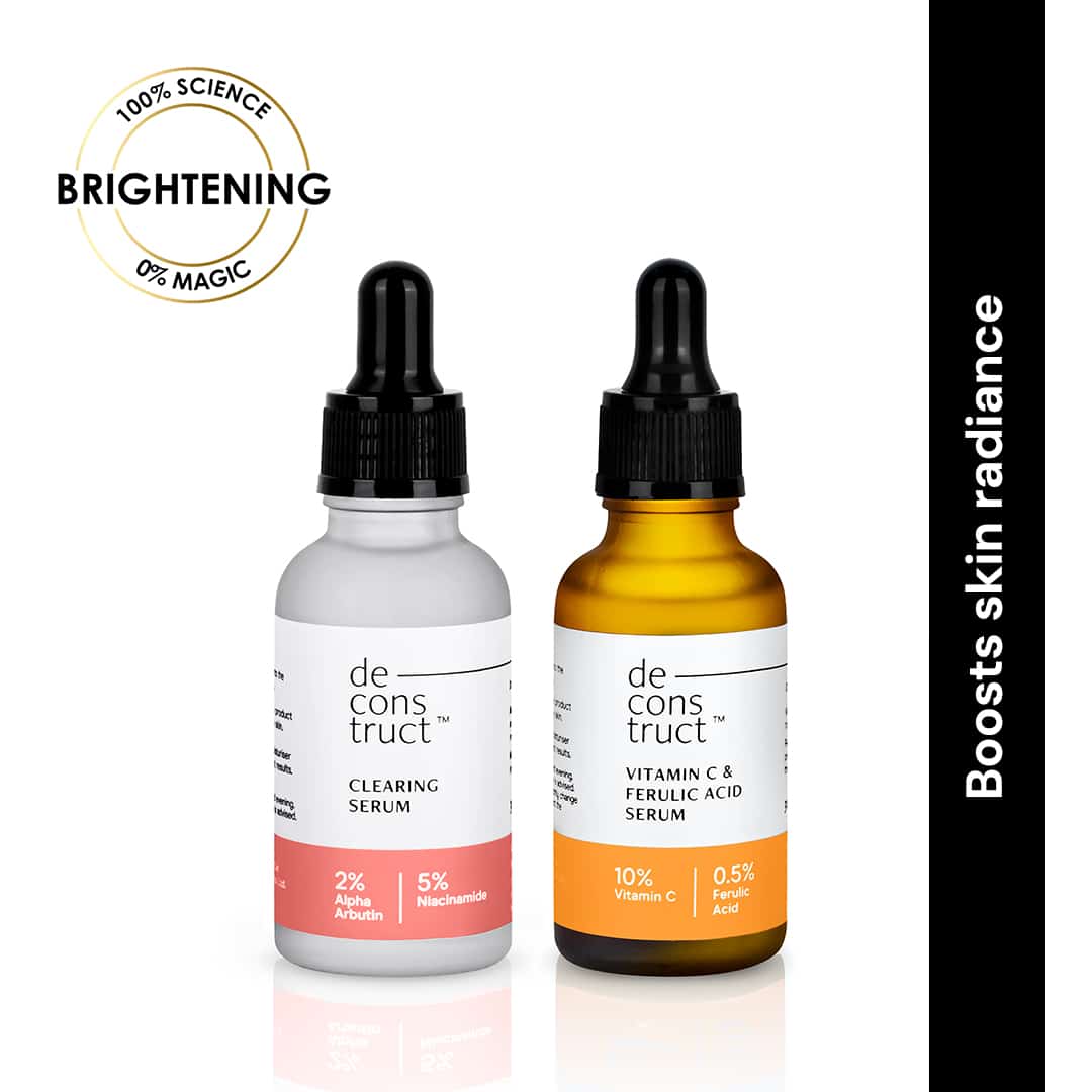 Skin Brightening Duo - Vitamin C & Ferulic Acid Serum + Clearing Serum - thedeconstruct