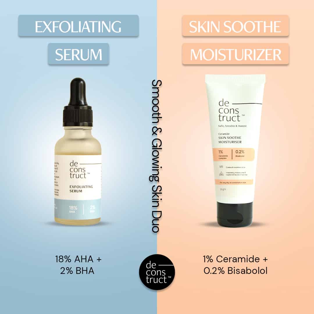 Smooth & Glowing Skin Duo: Exfoliating Serum + Skin Soothe Moisturizer - thedeconstruct