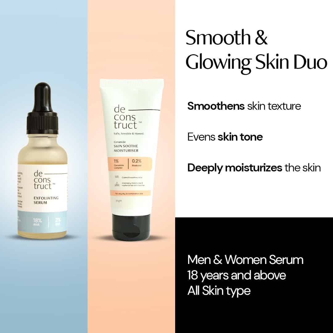 Smooth & Glowing Skin Duo: Exfoliating Serum + Skin Soothe Moisturizer - thedeconstruct