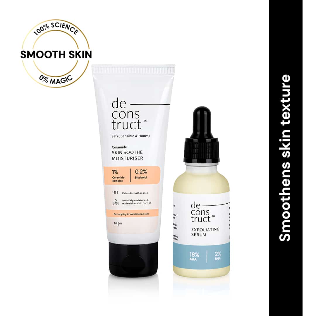 Smooth & Glowing Skin Duo: Exfoliating Serum + Skin Soothe Moisturizer - thedeconstruct