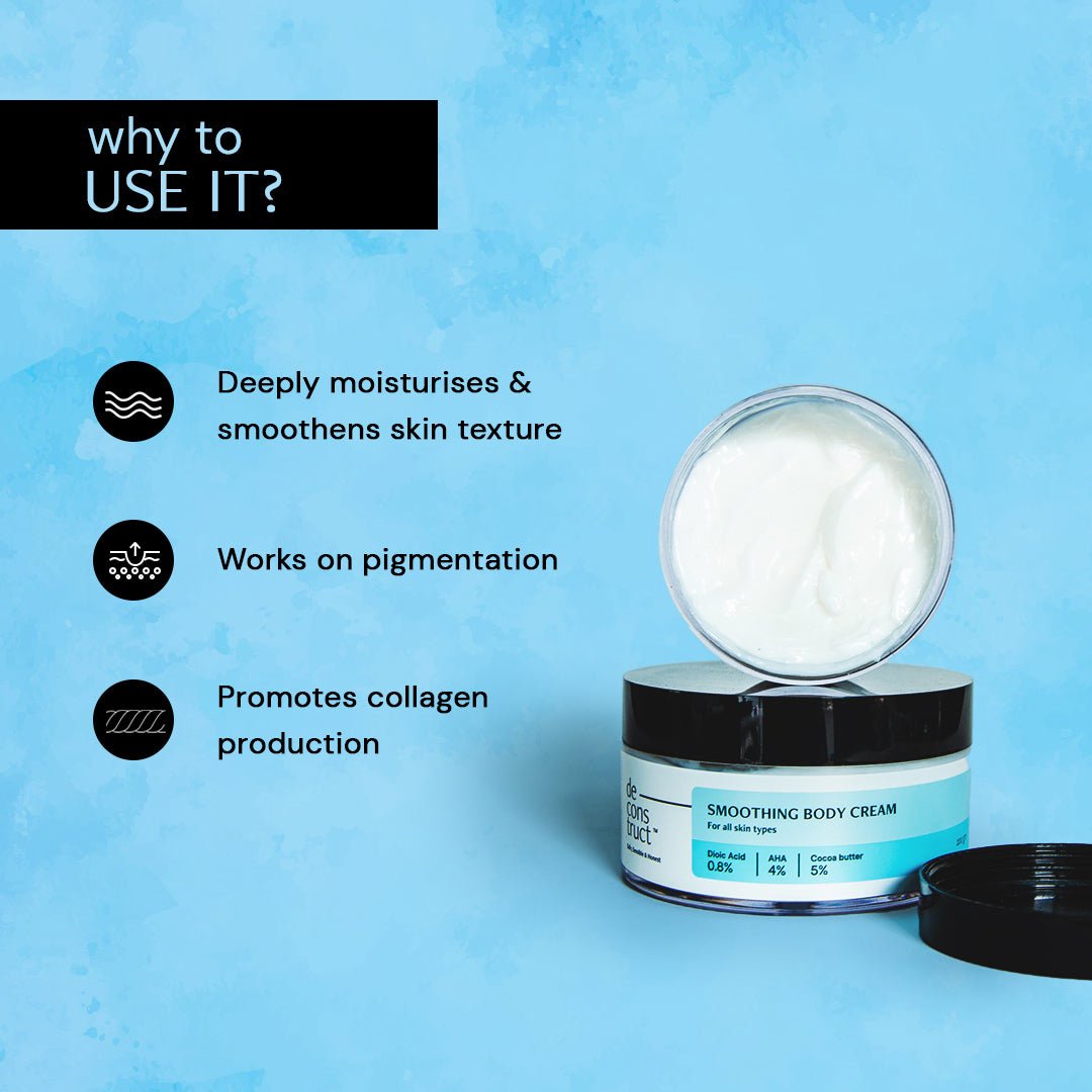 Smoothing Body Cream - 0.8% Dioic Acid + 4% AHA + 5% Cocoa Butter - thedeconstruct