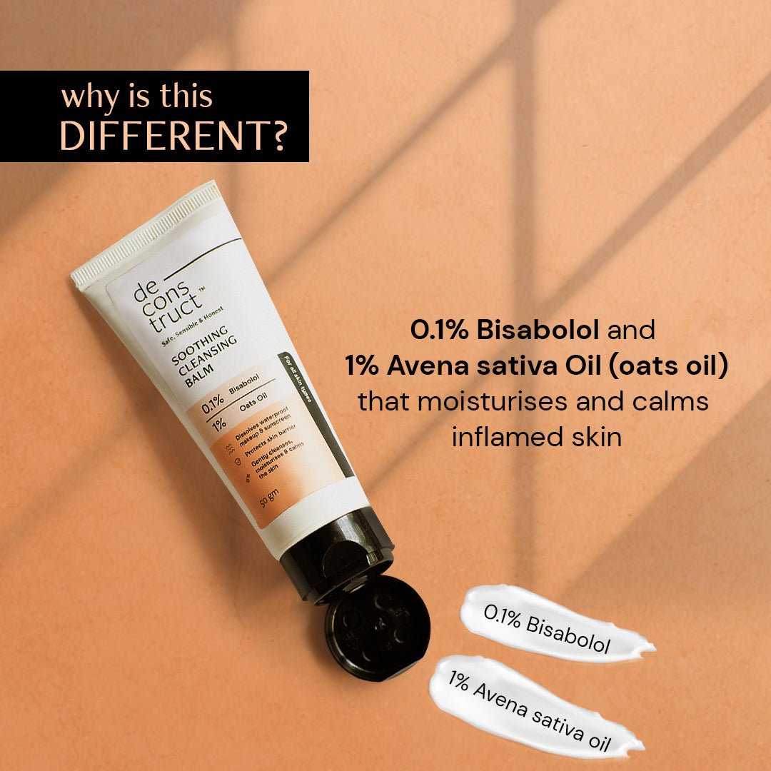 Soothing cleansing balm - 0.1% bisabolol and 1% Avena sativa Oil (oats oil) | Makeup Remover Balm - thedeconstruct