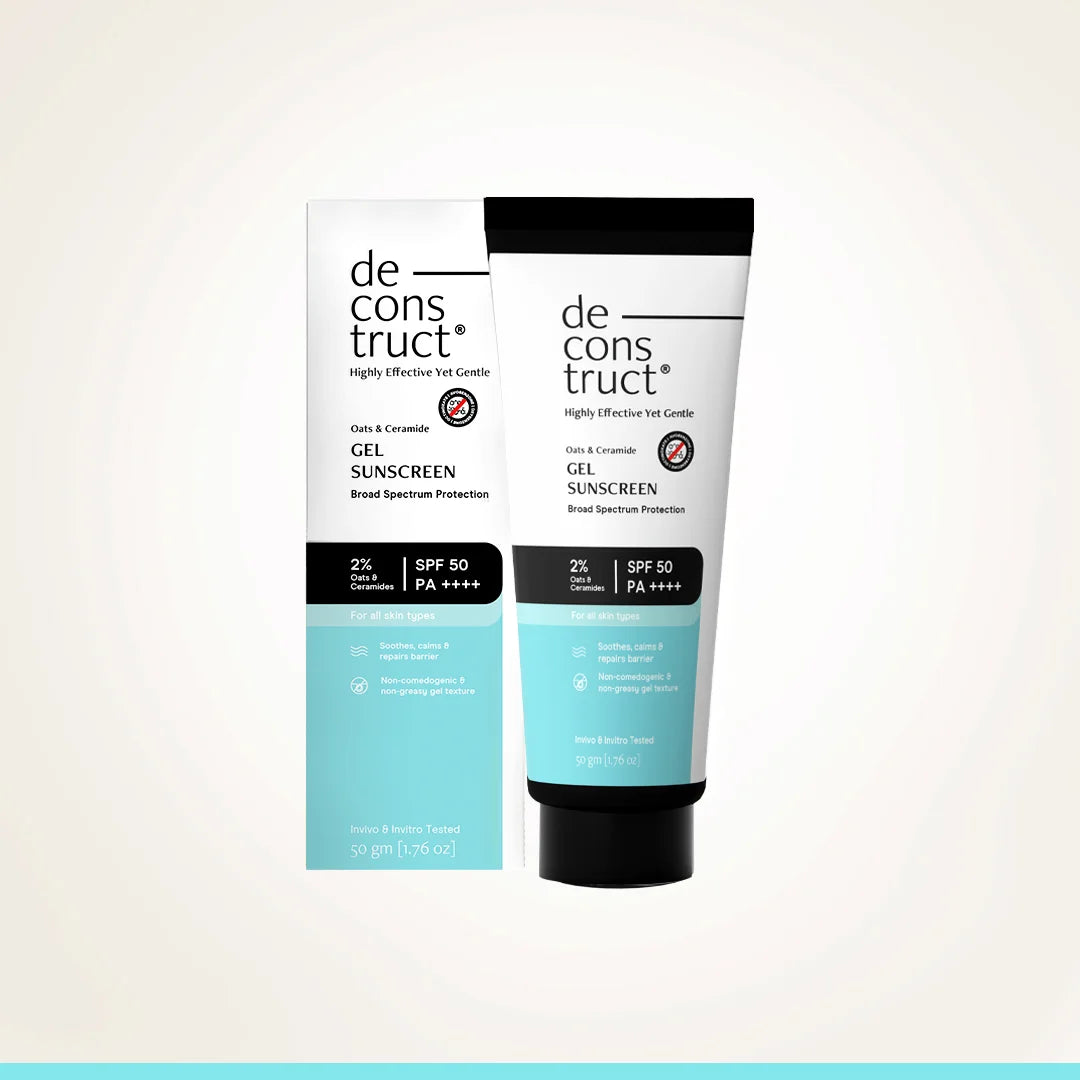 Oats &amp; Ceramide Gel Sunscreen SPF 50 PA++++ for Sensitive Skin | In-Vivo Tested